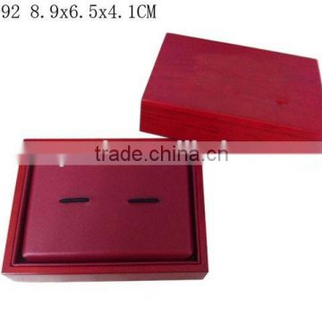 Fancy Red Matt Lacquer Cufflink Wooden Gift Packaging Box W1092