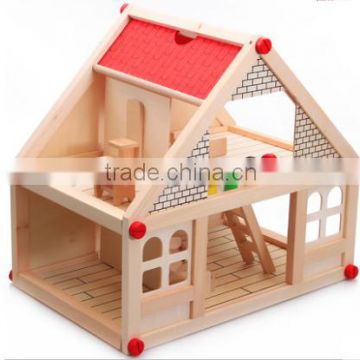 Kids mini wooden doll house toy