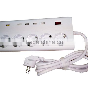 2016 innovative products Germany style power strip socket outlet with 5 usb