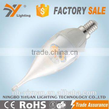 E14 led bulb light C30LHAP 4W 323LM CE-LVD/EMC, RoHS, Approved Aluminium-Plastic housing