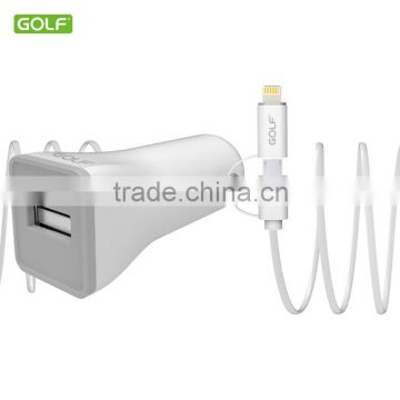 GOLF Cable car charger with smart phone 2 in 1 cable for mobile cheap price