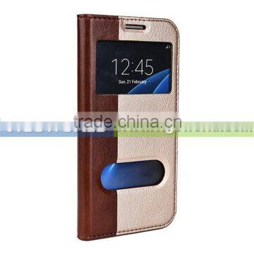 Premium leather EASY CALL window case for Samsung galaxy s7