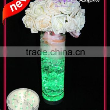 Round 4 inch single color battery operated light base under vase for led table centerpiece light