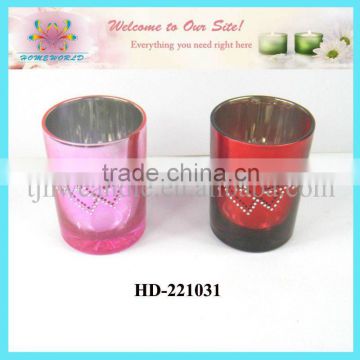decoraction electroplating glass candle holder