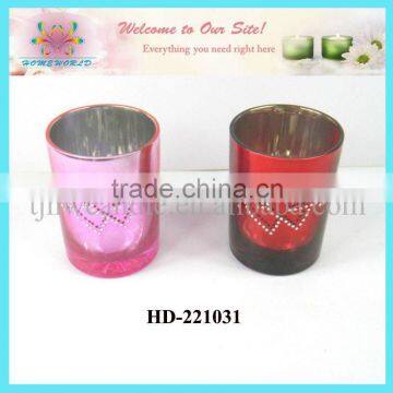 decoraction electroplating glass candle holder