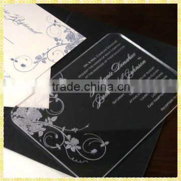 Customized Engraved Cheap Glass Invitation Card For Guest Souvenir Gifts