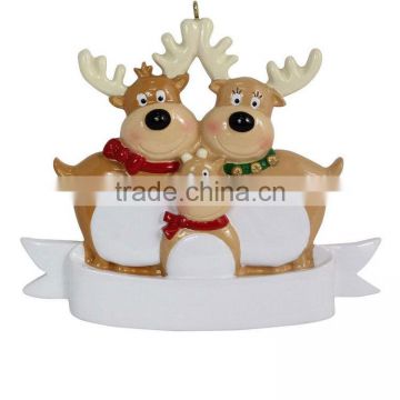 Reindeer Family of 3 Personalized Ornament Christmas Decorations