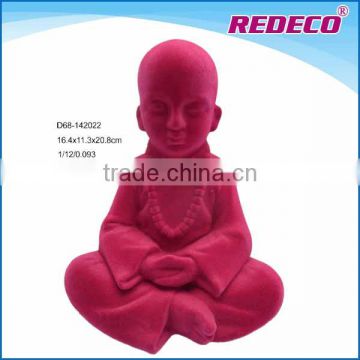 Resin flocked baby buddha statue