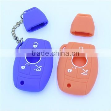New arrival 3 button Silicone car key shells for mercedes-ben key with chains
