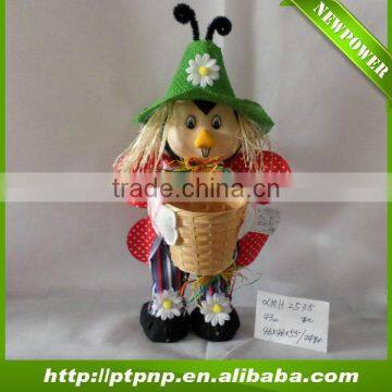 Harwest scarecrow with bamboo pot for holloween decoration