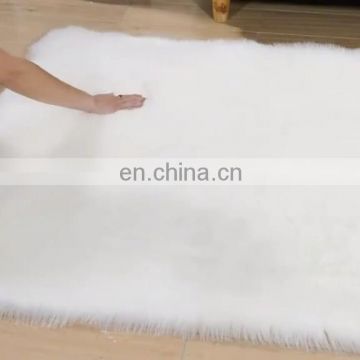 Cheap Wholesale Pure Color Nordic Luxury Warm Soft Fluffy Faux Fur Carpet Rug Mat For Living Room Bedroom