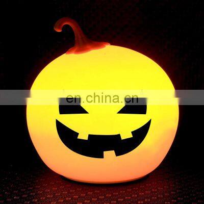 Halloween lights baby night lights for kids pumpkin lamp Jack-O-Lantern rechargeable silicone pat light