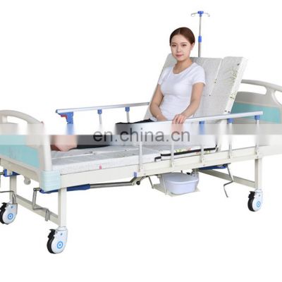 BL-02  Home care multi-function two crank manual medical bed with toilet