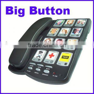 corded big button telephone with pictures for old people
