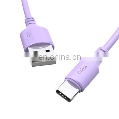 Liquid silica gel multi-color  data cable mobile phone data cable 1M TPE USB Data charging Cable for Type C  cable