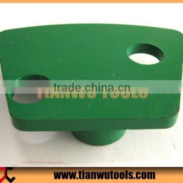 Two thread hole concrete grinding and polishing block