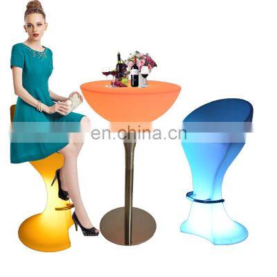 bar chair /outdoor IP65 led furniture commercial table event party wedding light up plastic high chair for bar table
