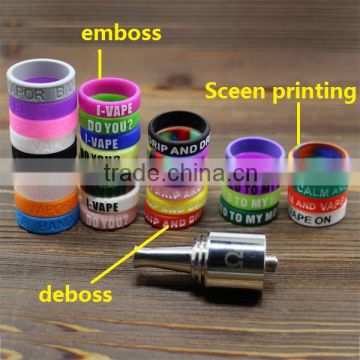 ecigs box mod dab wax18/22mm diameter soft custom silicone vape band