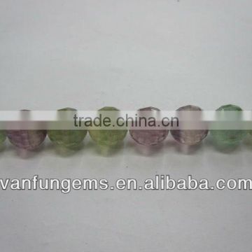Fluorite faceted round beads