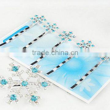 Fancy Frozen Elsa Snow Shape Alloy Snow Hair Clips