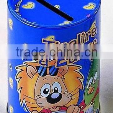 cartoon pattern, attractive design money tin box