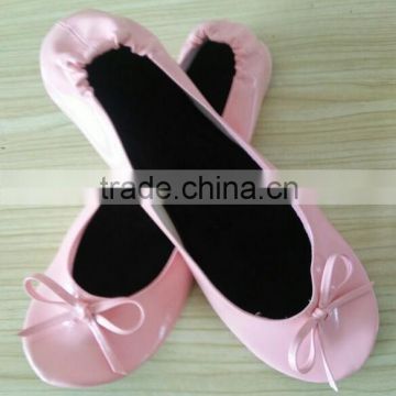 Women's Patent-Leather Foldable Ballet Flat Shoes In Pink                        
                                                Quality Choice