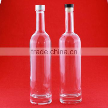 Good quality long neck bottles 750ml glass spirit bottles frosted liquor bottles