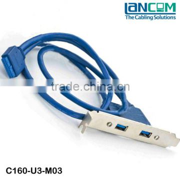 High Quality USB Cable, Super Speed USB 3.0 Cable, USB 3.0 Motherboard Cable Black Type