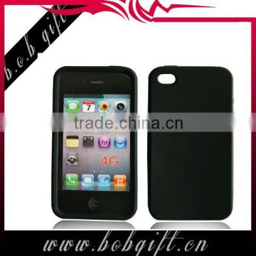 Black colour silicone mobile case for iphone 4/4s