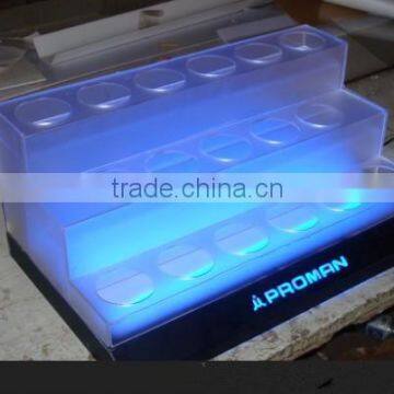 acrylic cosmetic stands display with led lighting box, makeup cosmetic display stand