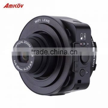 AMKOV AMK JQ1 Mini Selfie Lens-style Wifi Digital Camera Camcorder Full HD 1080P 20MP 4X digital 5X Optical Zoom PC Camera