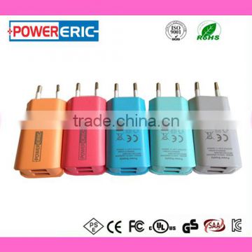 Low price high quality mini dual port usb charger coloful Mobile Phone Charger 5V