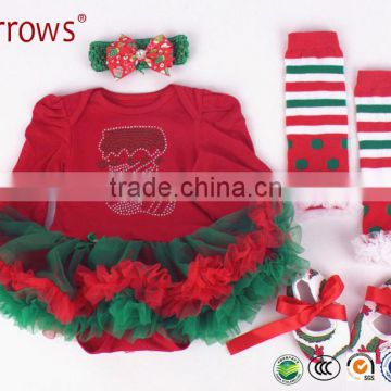 Christmas Red Polka Dots Ruffles Fashion Summer Style Baby Girl Dress Toddler Kids Girl Shirt