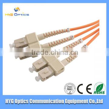 High quality fiber optic FC patch cord/fc duplex patch cord with 2.0mm black boot for FTTH