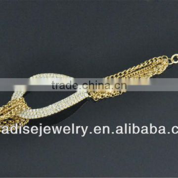 Gold-plating rhinestone bracelet bangle-B22014