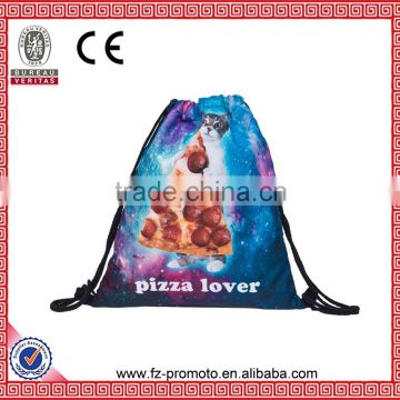 Mix City 3d Print with Pizza Pattern Drawstring Bag Women's Backpacks Fresh Galaxy Mochila Feminina Sac A Dos Simple School Bags