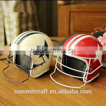 Vintage style resin motorbike helmet prop decoration