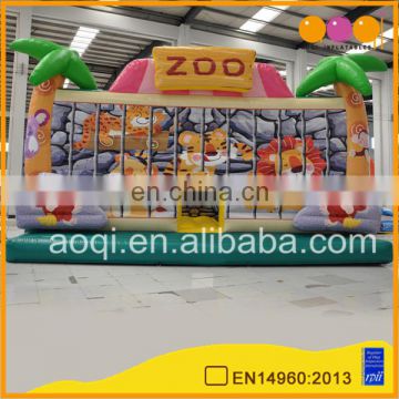 Jungle fun bouncer high quality inflatable bouncer jumping house for kid small bouncy playhouse