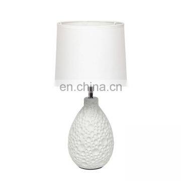 Good item cheap modern table lamps custom relief surface white matte office ceramic lamps for table decoration