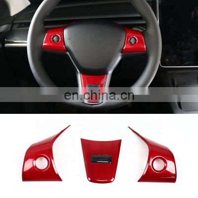 High Quality Car Steering Wheel Patch Interior Decoration Accessories Interior Decoration Stickers For Tesla Model Y