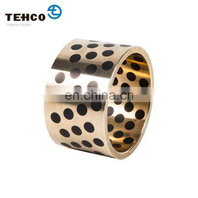 TEHCO Carbon Graphite Solid Lubricating Bear Bushing Made of Brass Copper Alloy  CNC Machining of Good Anti-erosion for Ship