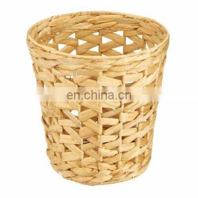 Decoration Small Rustic Hyacinth Woven Waste Basket 100% Eco-friendly Woven Storage Basket vietnam cheap wholesale