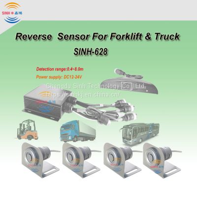 Truck Reverse Sensor System 4 pcs Radar Blind Spot Alarm Reversing LED Backlight Display Rear View 12&24V Parking Sensor for Truck