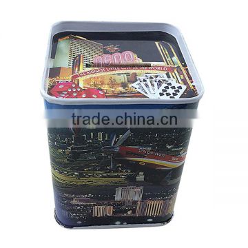 Middle large bank coin metal tin can for money saving