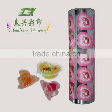 plastic easy peel foil laminated sealing film for jelly cup