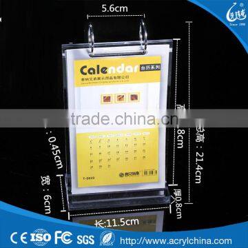 Strong Custom Transparent Desktop Acrylic Calendar Display Stand Elegant Perspex Calendar