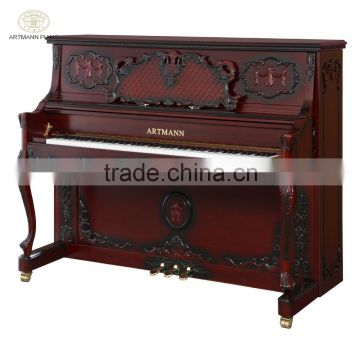 New arrival Artmann GD-125C1 red wood color archaic vertical grand piano