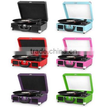 PVC Bluetooth Suitcase music vinyl records with bluetooth wireless audio receiver