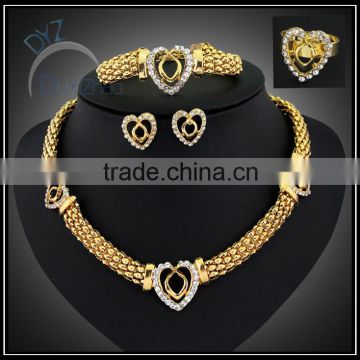 fashion casual jewelry set for women with clear stone/gold plate jewelry to buy