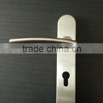 Inox lever door handle on back plate in France design